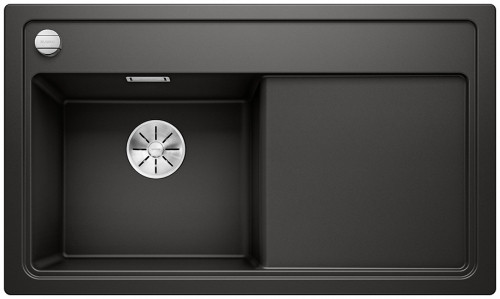 Blanco Zenar 45 S zlewozmywak 1 komora lewa wpuszczana w blat z ociekaczem z korkiem automatycznym kolor czarny 526034