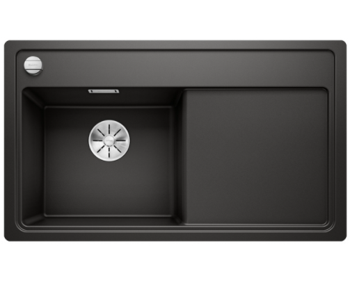 Blanco Zenar 45 S zlewozmywak 1 komora lewa wpuszczana na równi z blatem z ociekaczem ze z korkiem automatycznym kolor czarny 526040