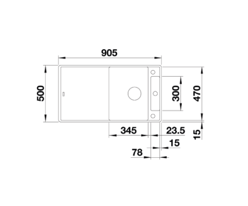 Blanco Axia III 5 S-F zlewozmywak 1 komora wpuszczana w blat, na równi z blatem z ociekaczem ze szklaną deską kolor czarny 525846