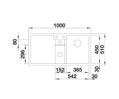 Blanco COLLECTIS 6 S zlewozmywak 1,5 komory wpuszczana w blat z ociekaczem z wkładem kolor czarny 525866