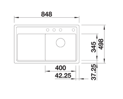 Blanco Zenar 45 S zlewozmywak 1 komora prawa wpuszczana na równi z blatem z ociekaczem ze z korkiem automatycznym kolor czarny 526043
