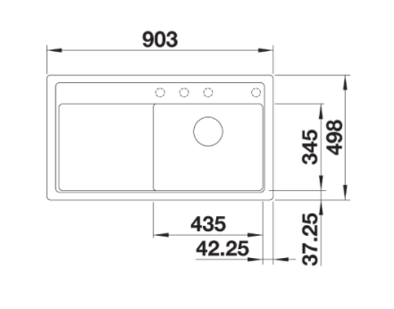 Blanco Zenar 5 S-F zlewozmywak 1 komora prawa wpuszczana na równi z blatem z ociekaczem z korkiem automatycznym kolor czarny 526049
