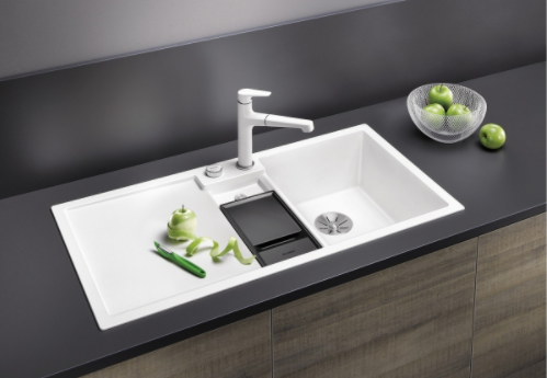 Blanco COLLECTIS 6 S zlewozmywak 1,5 komory wpuszczana w blat z ociekaczem z wkładem kolor czarny 525866