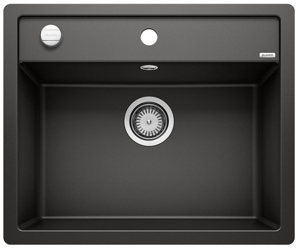 Blanco DALAGO 6-F Silgranit PuraDur II zlewozmywak granitowy wpuszczany w blat, na równi z blatem z korkiem automatycznym 1 komora kolor czarny 525875