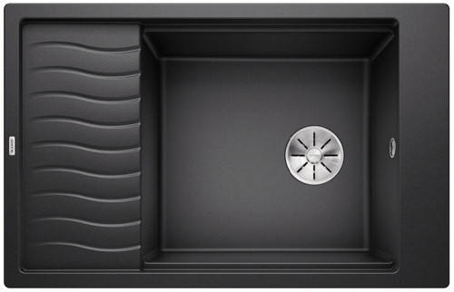 Blanco ELON XL 6 S zlewozmywak 1 komora z ociekaczem wpuszczany w blat z kratką ociekową kolor czarny 524844