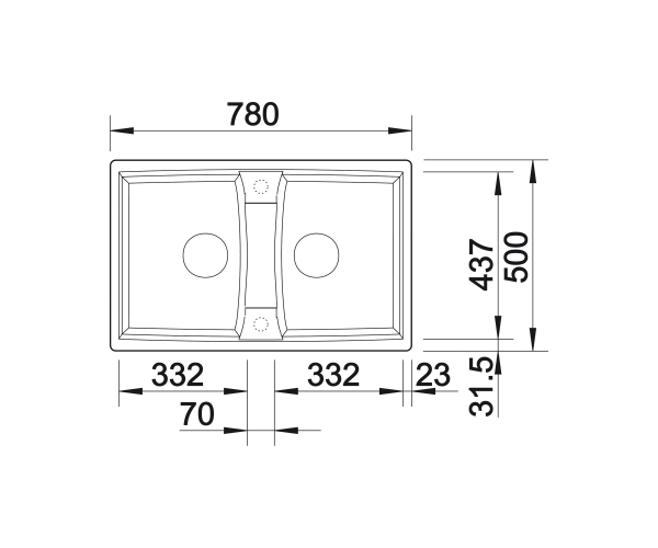 Blanco LEXA 8 Silgranit PuraDur II zlewozmywak granitowy 2 komory z korkiem automatycznym kolor czarny 524950