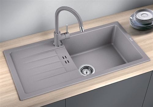 Blanco Favum XL 6 S Silgranit PuraDur II zlewozmywak granitowy 1 komora z ociekaczem kolor czarny 526082