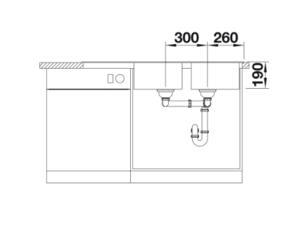 Blanco Sona 8 S zlewozmywak 2 komory wpuszczana w blat z ociekaczem granit kolor czarny 525979