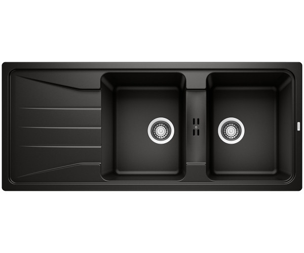 Blanco Sona 8 S zlewozmywak 2 komory wpuszczana w blat z ociekaczem granit kolor czarny 525979
