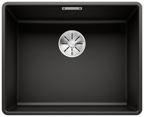 Blanco Subline 500-F Silgranit PuraDur II zlewozmywak granitowy 1 komora wpuszczana na równi z blatem kolor czarny 525994