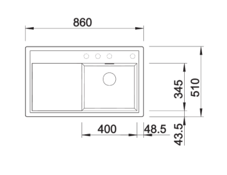 Blanco Zenar 45 S zlewozmywak 1 komora prawa wpuszczana w blat z ociekaczem z korkiem automatycznym kolor czarny 526037