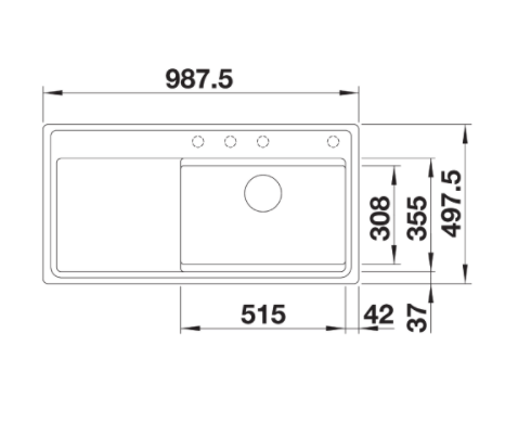 Blanco Zenar XL 6 S-F zlewozmywak 1 komora prawa wpuszczana na równi z blatem z ociekaczem z korkiem automatycznym kolor czarny 526068