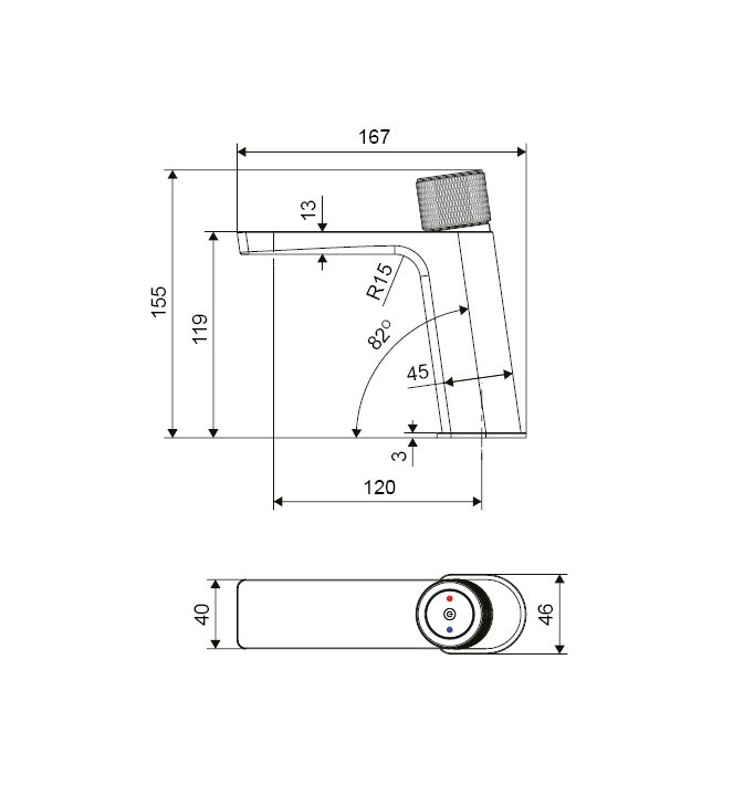 Excellent Krotos bateria umywalkowa chrom połysk AREX.8001CR