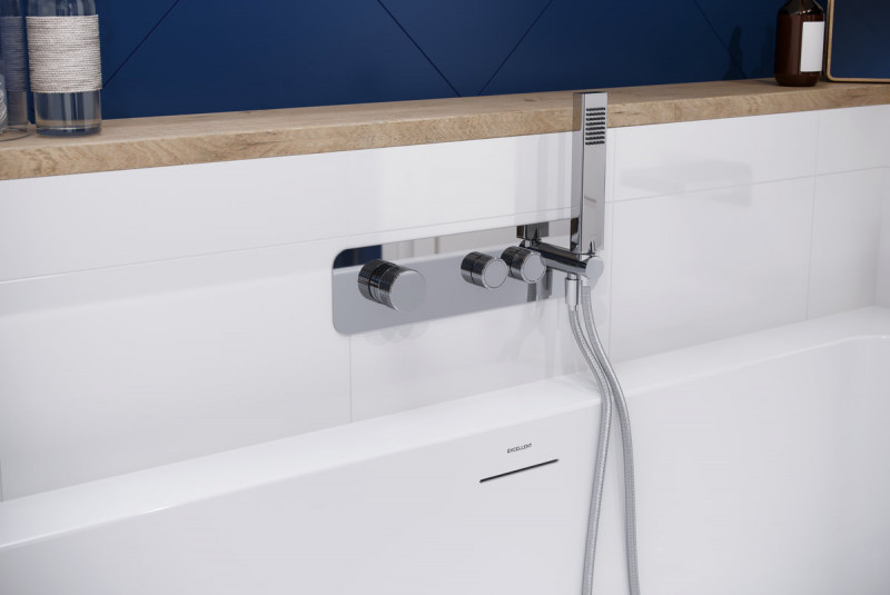 Excellent Krotos zestaw prysznicowy podtynkowy 2-drożny z deszczownicą 30x20 chrom połysk AREX.SET.8035CR