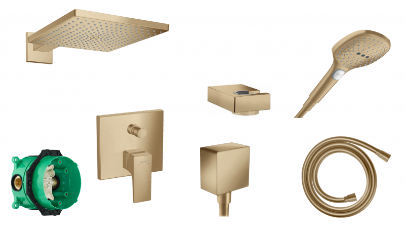 Hansgrohe Metropol FinishPlus zestaw podtynkowy z deszczownicą 30x30 kompletny brąz szczotkowany