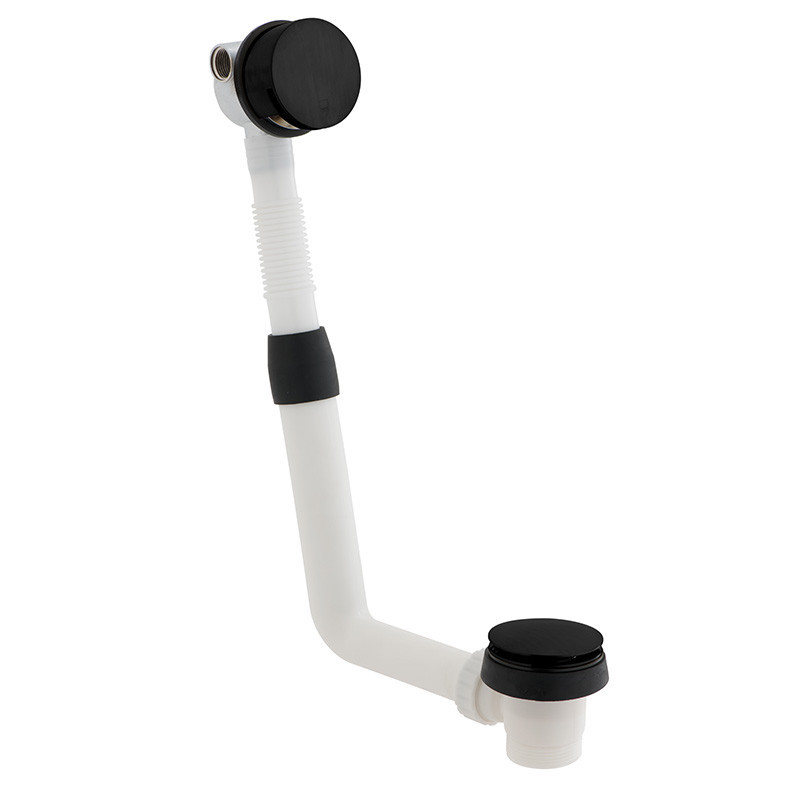 Vado Elements kompletny zestaw z termostatem wannowy z napełnianiem wanny i słuchawką prysznicową czarny szczotkowany IND-BS-ELE1-BLK