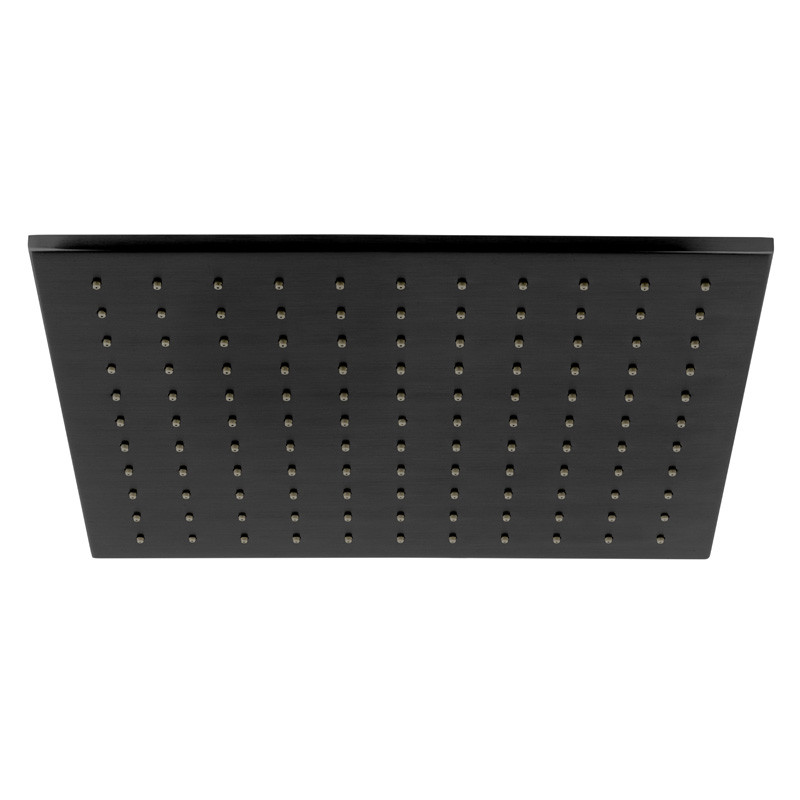 Vado Tablet kompletny zestaw termostatyczny prysznicowy podtynkowy z deszczownicą 30x30 i słuchawką prysznicową czarny szczotkowany IND-SS-TAB3-BLK