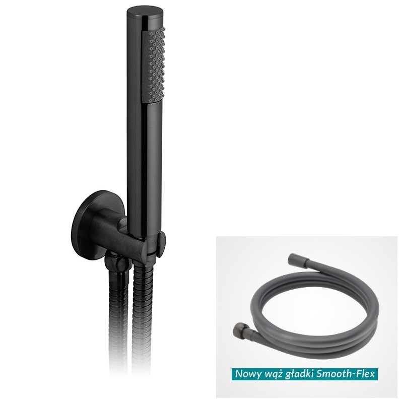 Vado Edit kompletny zestaw prysznicowy podtynkowy z deszczownicą 30x30 i zestawem punktowym czarny szczotkowany IND-SS-EDI1-BLK