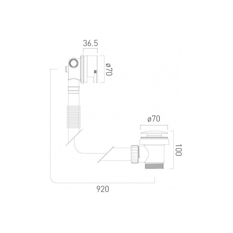 Vado Tablet kompletny zestaw z termostatem wannowy z napełnianiem wanny i słuchawką prysznicową złoto szczotkowane IND-BS-TAB1-BRG