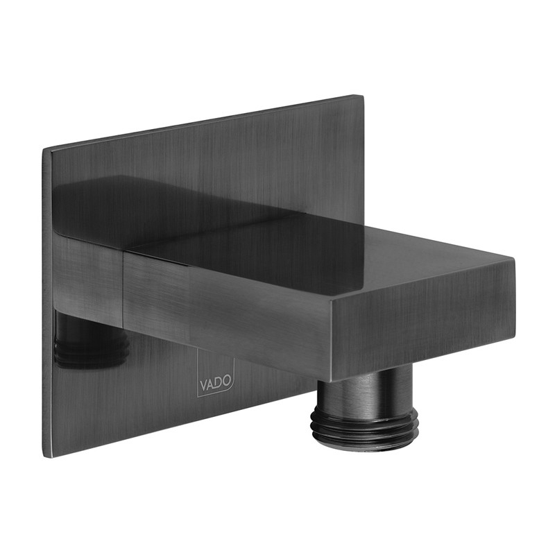 Vado Tablet kompletny zestaw termostatyczny prysznicowy podtynkowy z deszczownicą 30x30 i drążkiem czarny szczotkowany IND-SS-TAB4-BLK