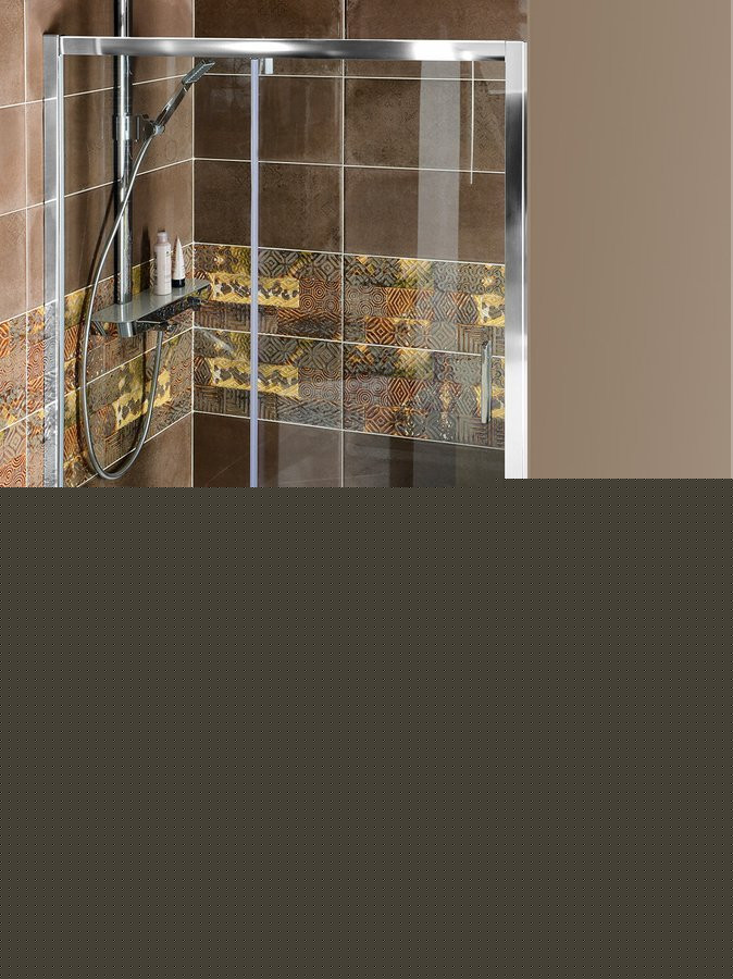 Sapho Deep drzwi przesuwne dwuczęściowe 120 cm wejście z boku chrom przeźroczyste MD1216