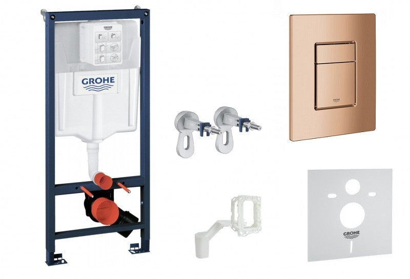 Grohe Rapid SL Fresh Skate Cosmopolitan stelaż podtynkowy do WC 5w1 kompletny z przyciskiem 38732DA0 Warm Sunset złoty polerowany