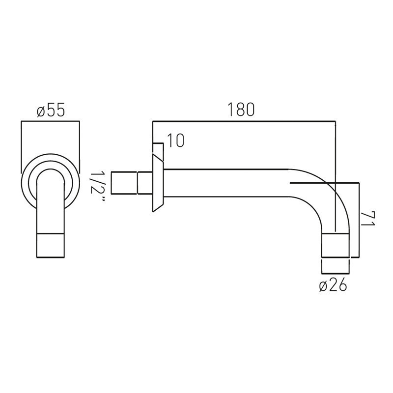 Vado Individual wylewka wannowa nikiel szczotkowany IND-ORI140-BRN
