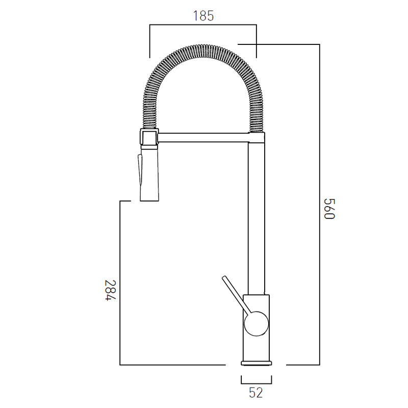 Vado Cuc bateria kuchenna zlewozmywakowa z elastyczną wylewką chrom połysk CUC-3003-C/P