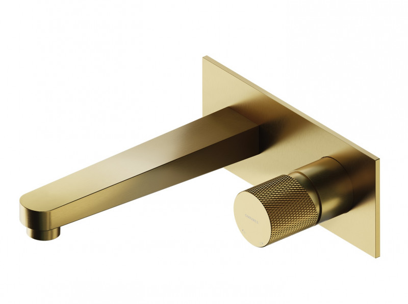 Omnires Contour bateria umywalkowa podtynkowa 18 cm złoty szczotkowany CT8015GLB