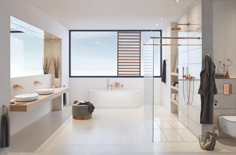 Grohe Rapid SL Fresh Skate Cosmopolitan stelaż podtynkowy do WC 5w1 kompletny z przyciskiem 38732DA0 Warm Sunset złoty polerowany