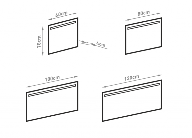 Kraft SOLAR lustro prostokątne 60x70 cm z podświetleniem Led
