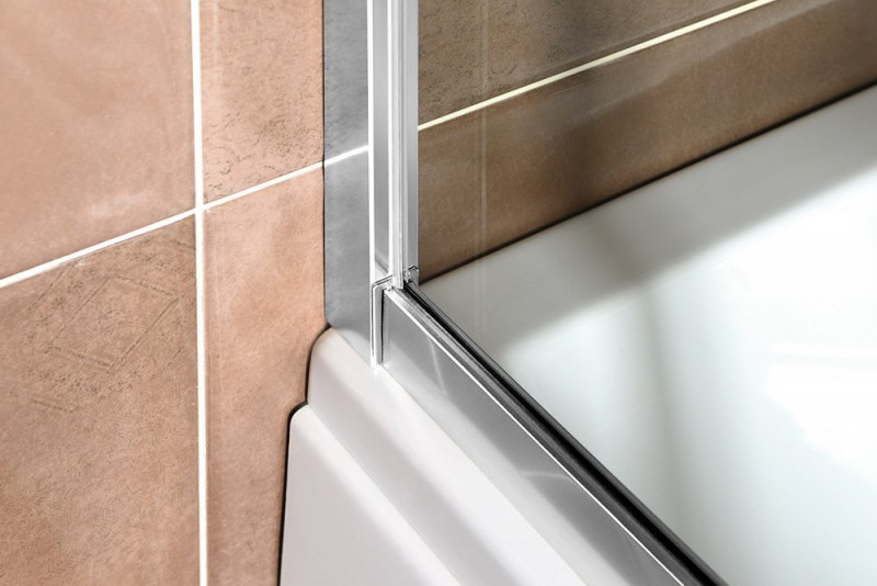 Sapho Deep drzwi przesuwne dwuczęściowe 140 cm wejście z boku chrom przeźroczyste MD1416