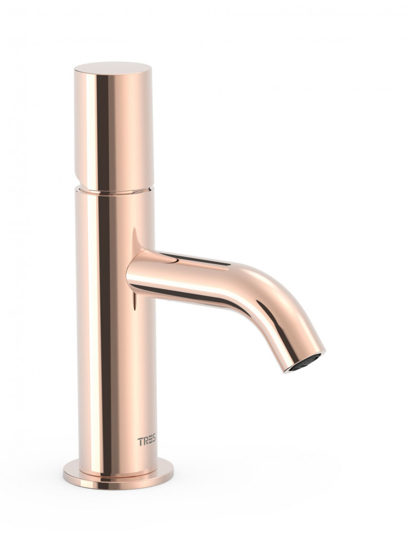 Tres Study Exclusive bateria umywalkowa bez korka różowe złoto 26190301OP