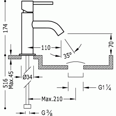Tres Study Exclusive bateria umywalkowa czerń metalizowana szczotkowana 26290301KMB