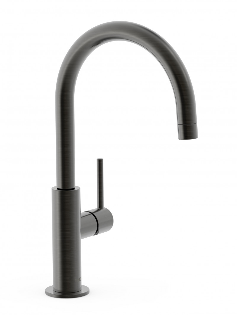 Tres Study Exclusive bateria umywalkowa średnio wysoka bez korka czerń metalizowana szczotkowana 26290402KMB