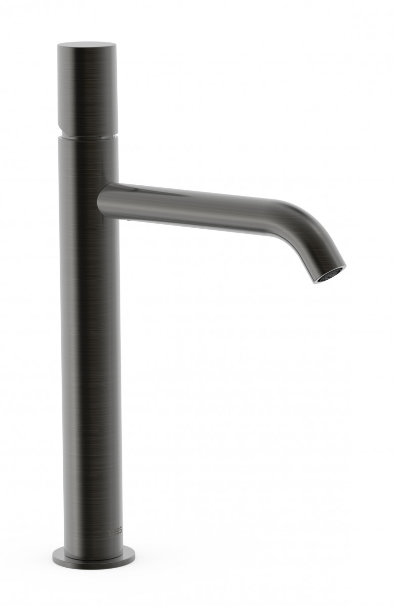 Tres Study Exclusive bateria umywalkowa średnio wysoka czerń metalizowana szczotkowana 26130701KMB