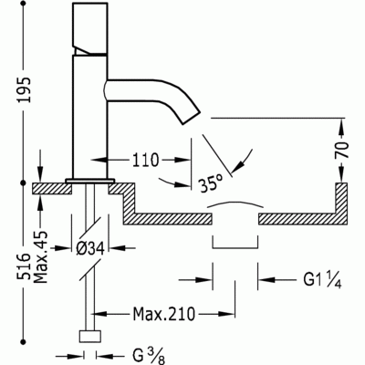 Tres Study Exclusive bateria umywalkowa czerń metalizowana szczotkowana 26190301KMB