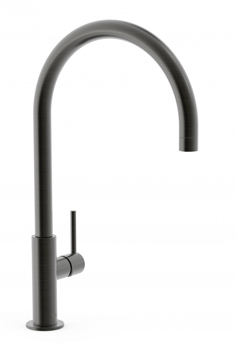 Tres Study Exclusive bateria umywalkowa wysoka bez korka czerń metalizowana szczotkowana 26290401KMB