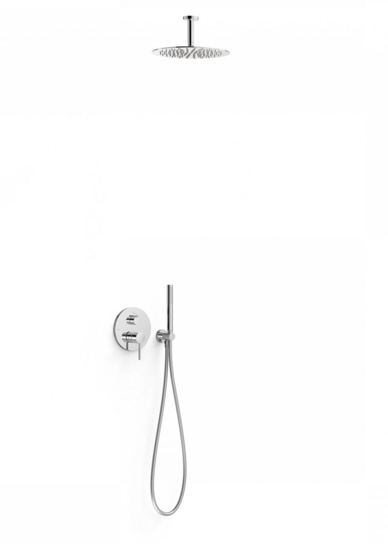 Tres Study Exclusive zestaw prysznicowy podtynkowy z deszczownicą 30x30 kompletny chrom połysk 26228003