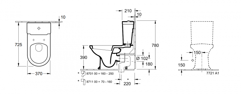 Villeroy&Boch Hommage muszla do WC-kompakt biała weiss alpin ceramicplus 666210R1