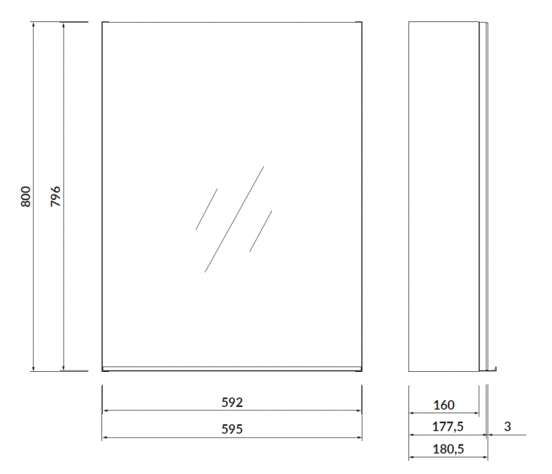 Cersanit Virgo szafka wisząca lustrzana 60 biała/chromowane uchwyty S522-013