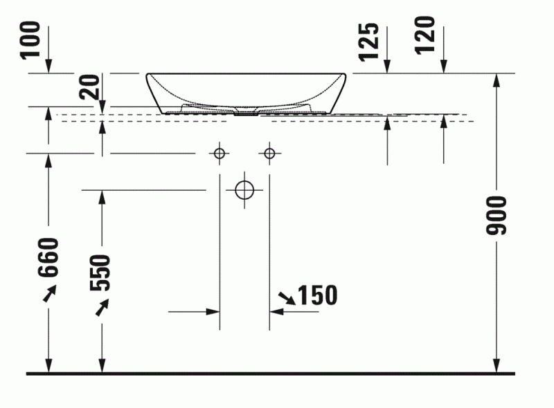 Duravit D-neo umywalka stawiana na blat 60x40 biały alpin 2372600070