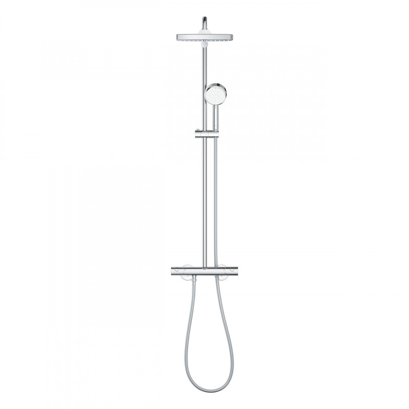 Grohe Tempesta Cosmopolitan System 250 Cube termostatyczny zestaw prysznicowy z deszczownicą chrom 26689000