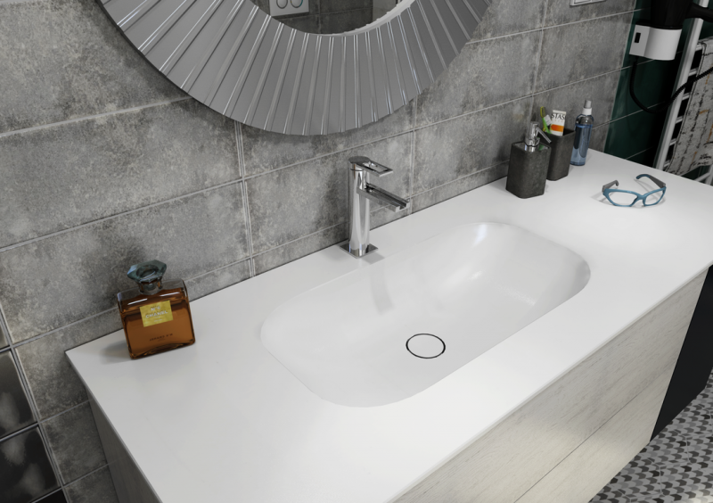 Sapho Impala umywalka podblatowa 58x35,5 Rockstone biały mat IM540