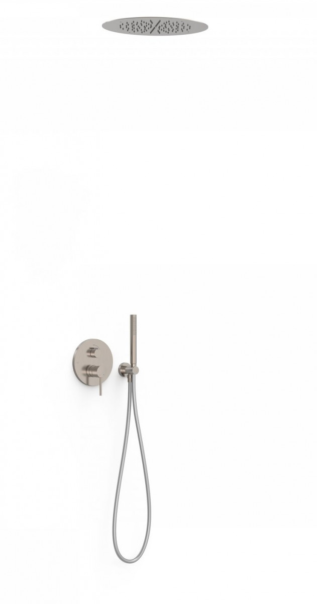 Tres Study Exclusive zestaw prysznicowy podtynkowy z deszczownicą sufitową 38x38 kompletny stal 26228005AC