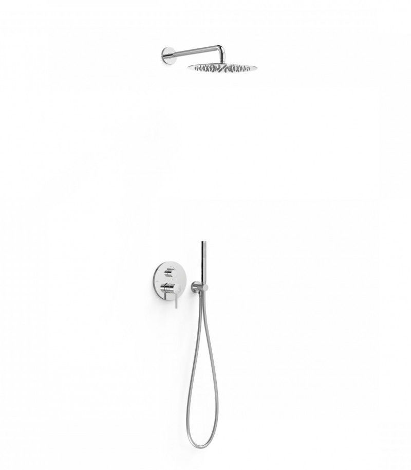 Tres Study Exclusive zestaw prysznicowy podtynkowy z deszczownicą 30x30 kompletny chrom połysk 26228004