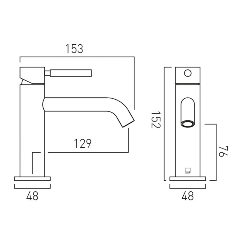 Vado Knurled X Fusion bateria umywalkowa czarny/złoty szczotkowany IND-ORI200/SB-XBGK