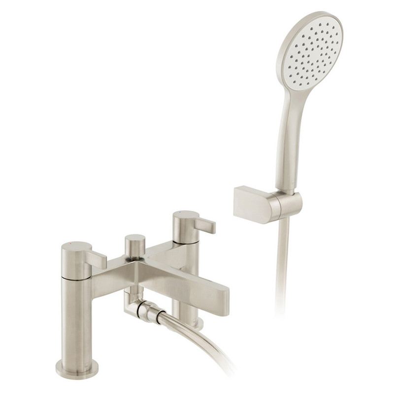 Vado Edit bateria wannowa 2-otworowa nikiel szczotkowany IND-EDI130+K-BRN