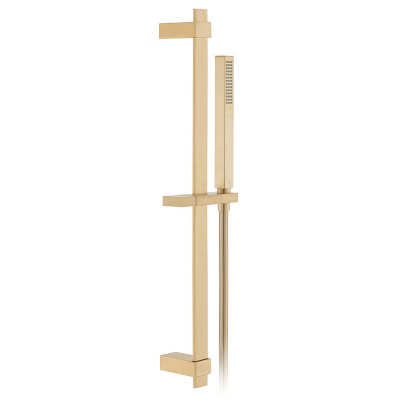 Vado Zoo Individual zestaw prysznicowy z drążkiem 90 cm złoto szczotkowane IND-SFSRK/SQ-BRG