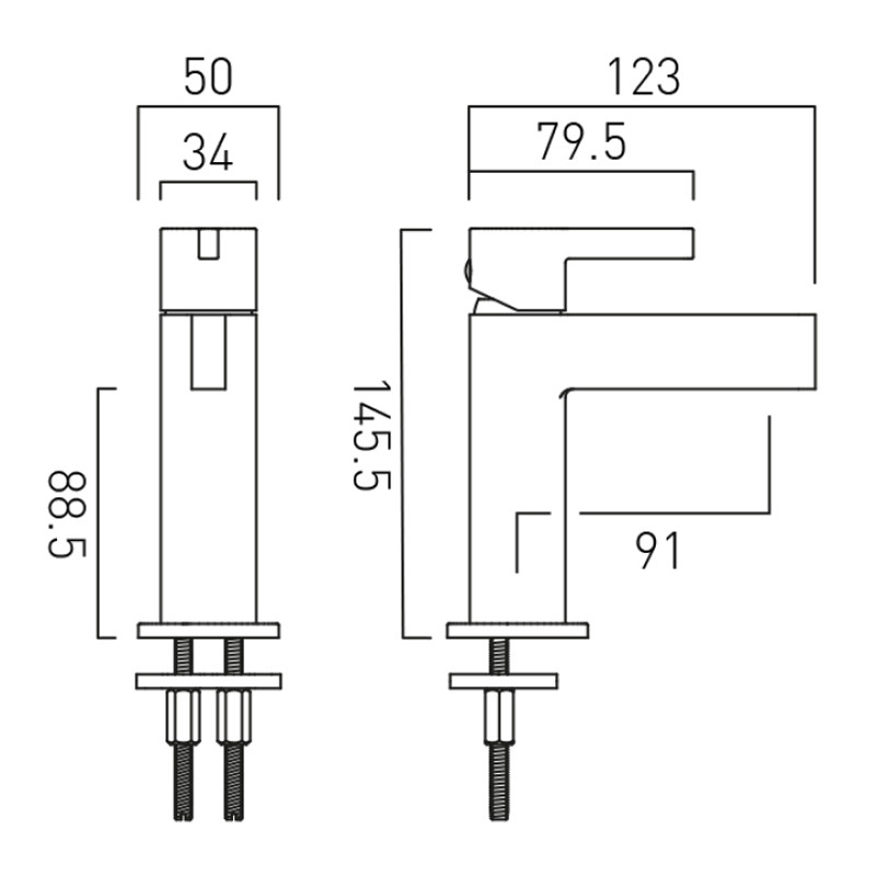 Vado Edit bateria umywalkowa mini bez korka czarny szczotkowany IND-EDI100M/SB-BLK